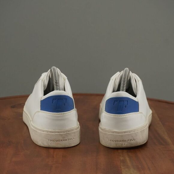Thousand Fell Womens Vegan Lace Up Sneakers Size 8 White Midnight Blue - Picture 5 of 12